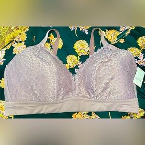 Auden Pink Lace Lightly Lined Adjustable Strap Bralette